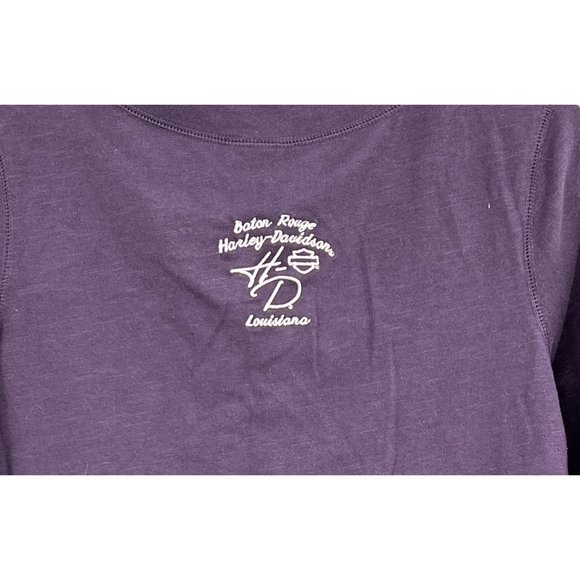 Harley Davidson Womens Hoodie w/Pocket V-Neck Soft Purple Baton Rouge, LA Sz Med - Picture 2 of 5